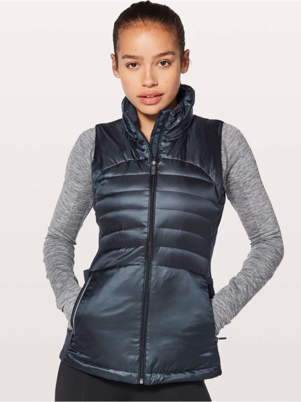 Lululemon Down For A Run Vest II Inkwell Navy Goose Down Puffer Vest Size 10